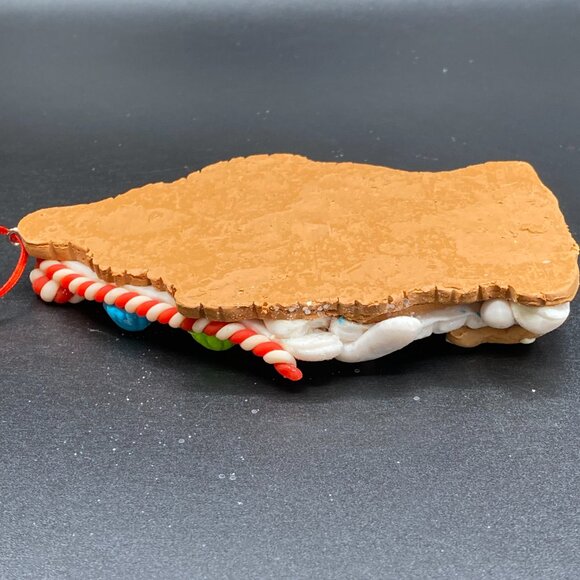 Gingerbread Child & House Christmas Tree Ornament 5" Holiday Seasonal Decor - Picture 8 of 10